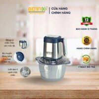 Máy Xay Thịt Cối Inox 4 Lưỡi Đa Năng Bennix BN-85BL - Máy Xay Giò Chả Thực Phẩm 2l,Cối Inox 304 Chuẩn