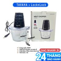 Máy Xay Thịt Cối Thủy Tinh Lock&Lock Meat Chopper EJM156BLK 1 Lít - Hàng Chính Hãng, 4 Lưỡi Dao Cho Lực Nghiền Mạnh, Công Suất 400W