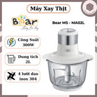 Máy Xay Thịt Đa Năng Bear 2L Cối Thủy Tinh MS - MA02L, Công suất 300W, Xay rau củ, tỏi ớt, 4 lưỡi dao inox, BH 12 tháng