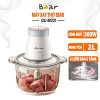 Máy Xay Thịt Đa Năng Bear QSJ -B02Q1, 300W, xay thực phẩm, cá, rau củ, tỏi ớt, BH 12 tháng