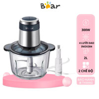 Máy xay thịt đa năng Bear QSJ-C03M1, 2L, 300W, Chuyên xay cá, hành, tỏi, xả, ớt, rau củ, đá, BH 18th
