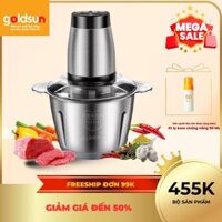 Máy Xay Thịt Đa Năng Cối INOX 304 2L Công Suất 250W, 4 Lưỡi Dao Xay Thịt Cá, Rau Củ, Xay Sinh Tố New New