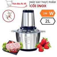 Máy Xay Thịt Đa Năng Cối INOX 304 2L Công Suất 250W, 4 Lưỡi Dao Xay Thịt Cá, Rau Củ, Xay Sinh Tố