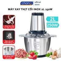 Máy Xay Thịt Đa Năng Cối INOX 304 2L Công Suất 200W, 4 Lưỡi Dao Xay Thịt Cá, Rau Củ, Xay Sinh Tố New