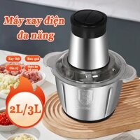 Máy xay thịt đa năng Máy trộn điện Máy xay sinh tố rau củ, tỏi, ớt, tiêu Cối xay thịt giò chả inox 304 2L/3L 2 bánh răng