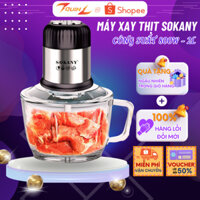 Máy Xay Thịt Đa Năng SOKANY SK-7025 Công Suất 800W Với Cối Thủy Tinh Dung Tích 2L, Với 4 Lưỡi Dao Sắc