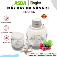 Máy Xay Thịt Engler Bộ 2 Cối Thủy Tinh Xay Thực Phẩm Đa Năng Công Suất 500W Dung Tích 2L - Màu trắng