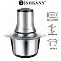 Máy xay thịt INOX SOKANY 3L với công suất 800W xay nhuyễn thịt làm giò chả, thực phẩm cho bé