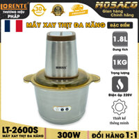 Máy xay thịt Lorente LT-2600S dung tích 1.8l công suất 300W. Máy xay đa năng lưỡi dao được làm bằng thép không gỉ cối bằng Inox 304 bền chắc xay nhanh và tốt nhiều loại thực phẩm lưỡi dao kép 4 cánh sắc bén- MOSACO GIA DỤNG