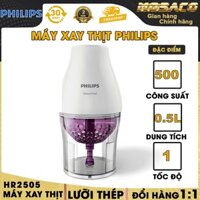 Máy xay thịt mini Philips HR2505 500w Máy xay có dung tích cối xay 0.5 lít phù hợp cho các nhu cầu sử dụng khác - MOSACO