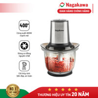 Máy xay thịt Nagakawa NAG0812 cối thủy tinh 1.5L 2 chế độ xay công suất 400W lưỡi dao inox 304 đáy silicon chống trượt bảo hành 12 tháng