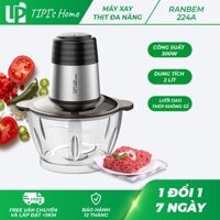 Máy xay thịt Ranbem 224A, chất liệu inox, thủy tinh,máy xay thit rau củ đa năng 1,2 lít , bh 12 tháng - TiPi Home Shop