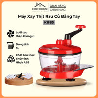 Máy Xay Thịt Rau Củ Bằng Tay K1885, Dung Tích 2.5L, Gồm 2 Lưỡi Kép Xay Thịt Cá, Rau Củ, Trộn Bột Tiện Lợi