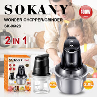 Máy xay thịt SOKANY 2L INOX SOKANY SK-06028 4 lưỡi dao cực sắc bén xay nhuyễn mọi loại thực phẩm - SK06028