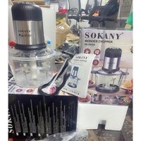 MÁY XAY THỊT SOKANY CỐI THỦY TINH 2L ( SK- 7025) CÓ TAY CẦM TIỆN LỢI