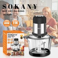 Máy xay thịt SOKANY SK-7025 công suất 800W, Cối thủy tinh dung tích 2L - Máy xay thực phẩm xay thịt cá, rau củ đa năng