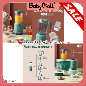Máy xay thực phẩm 3 cối tiện dụng Bear LLJ-C04J1