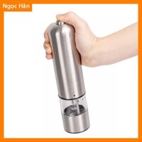 Máy Xay Tiêu Cầm Tay Pepper Grinder Model FG05 Có Thể Tăng Giảm Độ Nhuyễn Dùng 4 Viên Pin AA Vỏ Hợp Kim ngochanshop