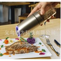 Máy xay tiêu cầm tay tự động, cảm ứng trọng lực,đèn led, cối gốm Ceramic cao cấp dùng pin 3A