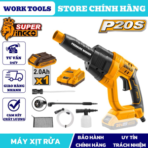 Máy xịt rửa áp lực dùng Pin 20V INGCO CPWLI20082