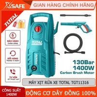 Máy xịt rửa TOTAL TGT11316 Máy phun xịt áp lực cao, công suất 1300W Gồm bình chứa, vòi phun, bánh xe, tay kéo,...