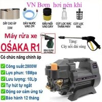 Máy xịt rửa xe chỉnh áp Osaka R1 2800W - Tặng béc xịt rửa máy lạnh, điều hòa VN Bơm hơi nén khí