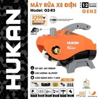 Máy xịt rửa xe Hukan Gen2 G2-R3, Công suất 2350W, Có chỉnh áp - Công tắc chống giật - dây đồng offcial.store