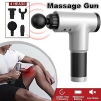 Máy xoa bóp massage cầm tay 6 chế độ 4 đầu. Súng mát sa đấm lưng giảm đau giãn cơ toàn thân hiệu quả