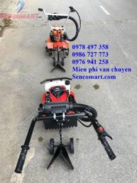 Máy xới đất, máy cày mini vun luống ngô gia đình. Dùng động cơ xăng 4 thì nhẹ, nhỏ, gọn