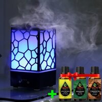 Máy Xông Tinh Dầu Hiệu Ứng Khói Như Mây Trời Rất Đẹp, Kèm Tinh Dầu Tùy Chọn, Phun Sương Công nghệ siêu âm, LED 7 Màu