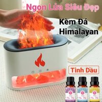 Máy Xông Tinh Dầu Phòng Ngủ , Máy Khuếch Tán Tinh Dầu Hiệu Ứng Lửa 7 Màu, Máy Phun Sương Tạo Độ Ẩm