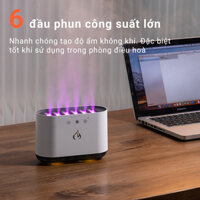 Máy xông tinh dầu phun sương tạo ẩm V257 - 6 đầu phun độc lập có thể bật tắt - Đèn LED RGB có thể nháy theo nhạc
