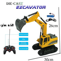 Máy xúc điều khiển 6 kênh gầu sắt pin sạc