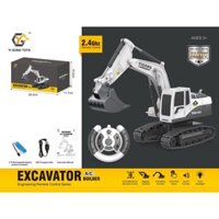 Máy xúc điều khiển từ xa đồ chơi cho bé có gầu múc, bánh lốp , đồ chơi điều khiển từ xa cho trẻ em