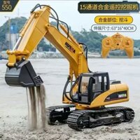 Máy Xúc Điều Khiển Từ Xa Huina 1592 1:14 – Bánh Xích, Có Khói, Xúc Cát/Đất, Kèm Pin & Sạc - Toykids38