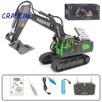 Máy xúc điều khiển từ xa LUOL, Đồ chơi máy xúc RC RC màu vàng trắng xanh hợp kim, Thú vị 1: 20 11CH Đồ chơi xe kỹ thuật Quà tặng trẻ em