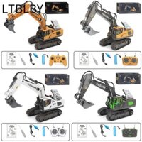 Máy xúc điều khiển từ xa LTBLBY, Đồ chơi máy xúc RC hợp kim 1: 20 11CH, Đồ chơi xe kỹ thuật màu xanh lá cây màu vàng Quà tặng trẻ em