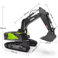 Máy xúc Huina 1593 trục vít điều khiển từ xa pin sạc - Toykids38