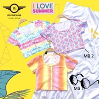 [MAYMIESHOP] Áo thun croptop nữ dạ quang  CT02 - love summer kèm ảnh thật shop chụp