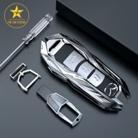 [MAZDA] - Ốp kim loại bọc chìa khóa xe hơi ô tô Mazda - Móc chìa khóa ô tô da - Bọc chìa khóa ô tô đẳng cấp - Mẫu 21