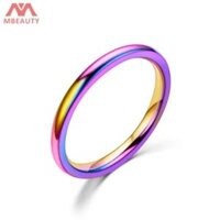 Mbeauty vòng tròn màu sắc thép không gỉ thép titan vòng đơn giản mới cho nữ