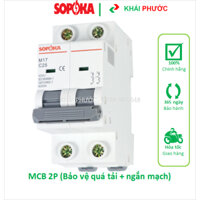 MCB 2P 1 pha CB tép át tô mát áp tô mát bảo vệ quá tải ngắn mạch 6A 10A 16A 20A 25A 32A 40A 50A 63A 6kA SOPOKA