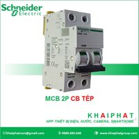 MCB 2P CB TÉP 2 1 PHA 6A 10A 16A 20A 25A 32A 40A 50A 63A 6kA iK60N Áp tô mát tép, át tép, CB ĐÔI Schneider - KHẢI PHÁT