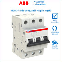 MCB 3P 3 Pha CB Tép Át Tô Mát Áp Tô Mát Bảo Vệ Quá Tải Ngắn Mạch 6ka 6A 10A 16A 20A 25A 32A 40A 50A 63A SH203 ABB LOLi