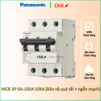 MCB 3P 6A 10A 16A 20A 25A 32A 40A 50A 63A 80A 100A 10kA Aptomat át tô mát 3 pha Panasonic Pana - Chít electric