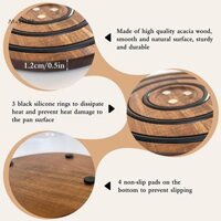Mcehkf 1 / 2 Chiếc Trivets Bằng Gỗ Từ Tính Cho Nồi Và Chảo, Trivet Gỗ Acacia Chịu Nhiệt Với Đệm Dải Silicon Mới