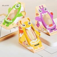 Mcehkf 50 Chiếc Hộp Bánh Sandwich Mở Cửa Sổ Hộp Đóng Gói Bánh Ngọt Nướng Bánh Hộp Giấy Ăn Sáng Hộp Bánh Sandwich Bọc Mới