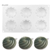 Mcehkf 6 Khoang Silicon Cyclone Tròn Xoắn Ốc Mousse Khuôn Bánh Nướng Trang Trí Khuôn Mới