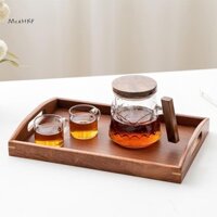 Mcehkf Khay Gỗ Hình Chữ Nhật Gỗ Mun Khay Trà Trái Cây Ăn Nhẹ Cà Phê Ăn Sáng Khay Phục Vụ Đĩa Ăn Nhà Bếp Bộ Đồ Ăn Mới