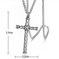 MD026 Mặt dây chuyền nam thép titan hình thánh giá | trang sức nam inox công sang